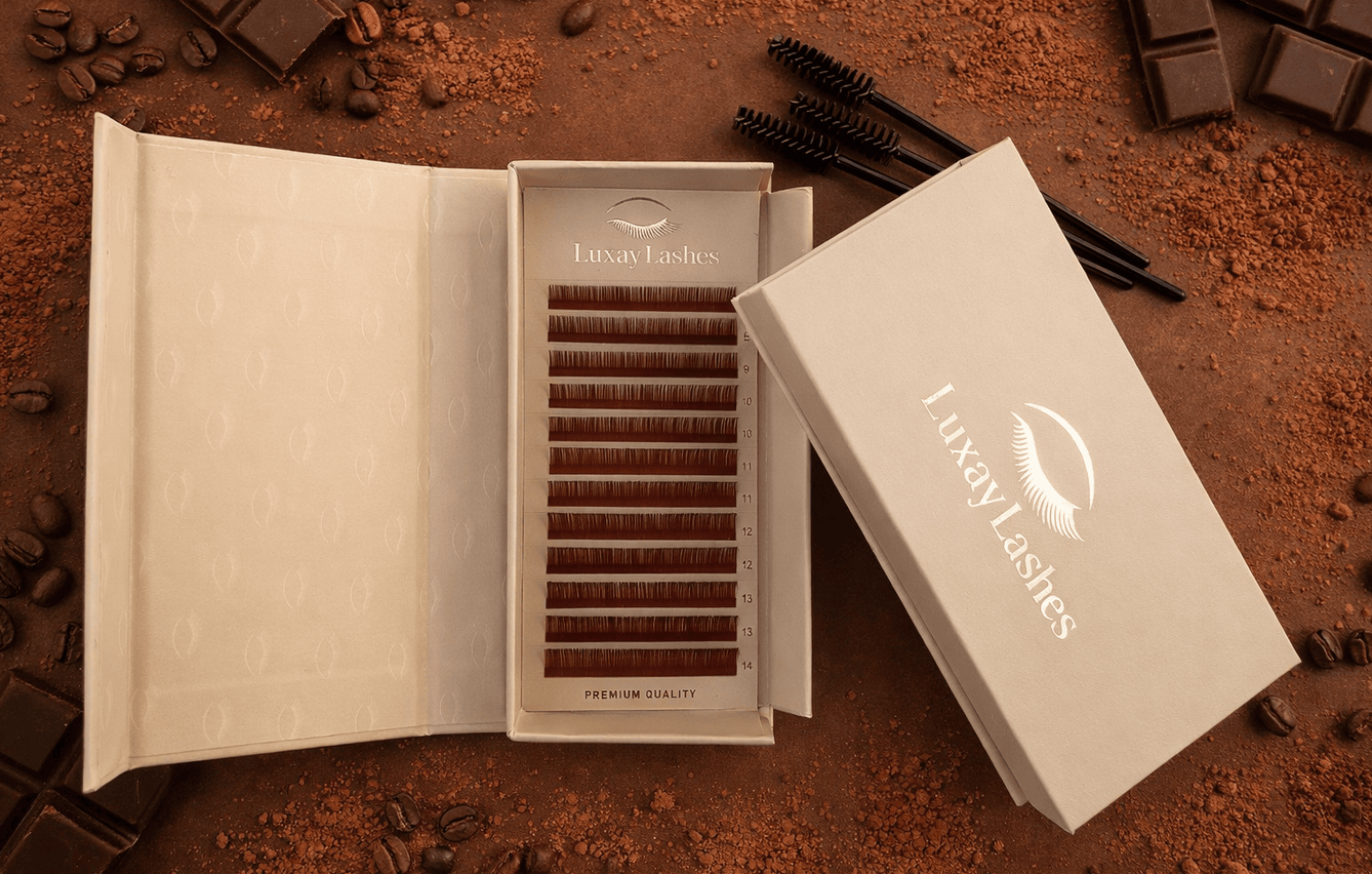 rzęsy do przedłużania brązowe luxaylashes cocoa