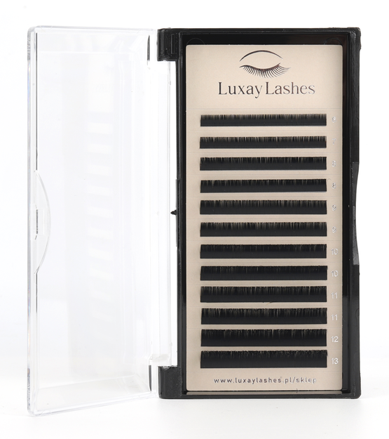 Rzęsy LuxayLashes Seductive M 0.07 do przedłużania - czarne rzęsy do wet look i glamour